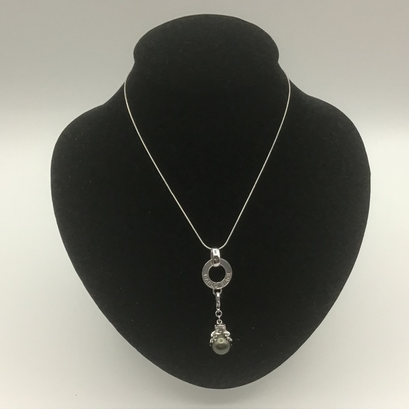 Carlo Biagi 925 Silver Women's Necklace Twisted Chain with Dangle Charm Pendant - Picture 1 of 8
